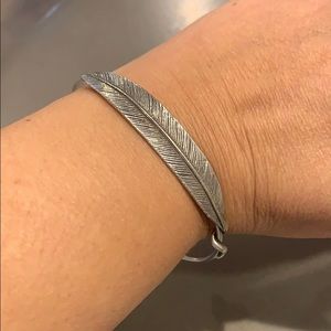 Alex and Ani Silver Feather Expandable Bangle